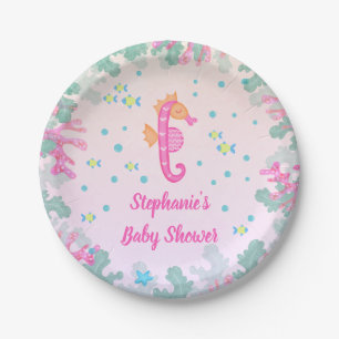 Assiettes En Carton Cheval Sous Le Baby shower De Mer