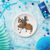 Assiettes En Carton Chevalier médiéval en armure à cheval (Fête)