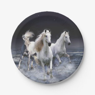 Assiettes En Carton Chevaux à lancer l'oreiller