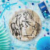 Assiettes En Carton Chevaux d'élevage de l'art équin (Fête)
