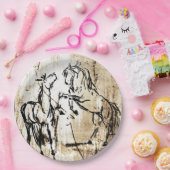 Assiettes En Carton Chevaux d'élevage de l'art équin (Fête)