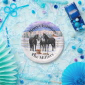 Assiettes En Carton Chevaux Du Quartier Noir En Neige (Fête)