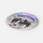 Assiettes En Carton Chevaux Du Quartier Noir En Neige (Angle)