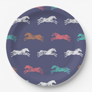 Assiettes En Carton Chevaux équestres classiques multicolores