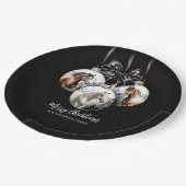 Assiettes En Carton Chevaux noir et or Citation de Noël (Angle)