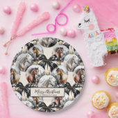 Assiettes En Carton Chevaux noir et or Citation de Noël (Fête)