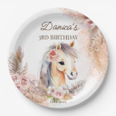 Assiettes En Carton Chevaux poney thème fête d'anniversaire vaisselle (Devant)