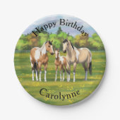 Assiettes En Carton Chevaux Poulet Poulet Poulet À Peinture En Pâturag (Devant)