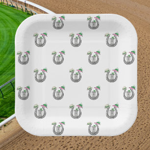 Assiettes En Carton Chevaux Préparés Chapeaux Élégants Mint Juleps Jou