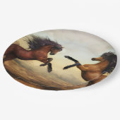 Assiettes En Carton Chevaux sauvages (Angle)