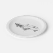 Assiettes En Carton Chevelle Chevelle noir et blanc dessin de crayon (Angle)