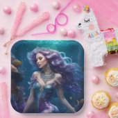 Assiettes En Carton Cheveux mauve de sirène (Fête)