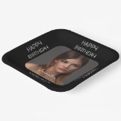 Assiettes En Carton Cheveux noirs personnalisés Script de nom photo (Angulaire)