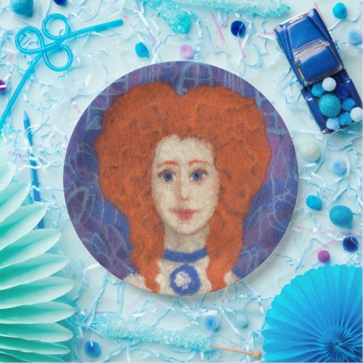 Assiettes En Carton Cheveux rouges, fille gingembre rococo fibre art b (Fête)