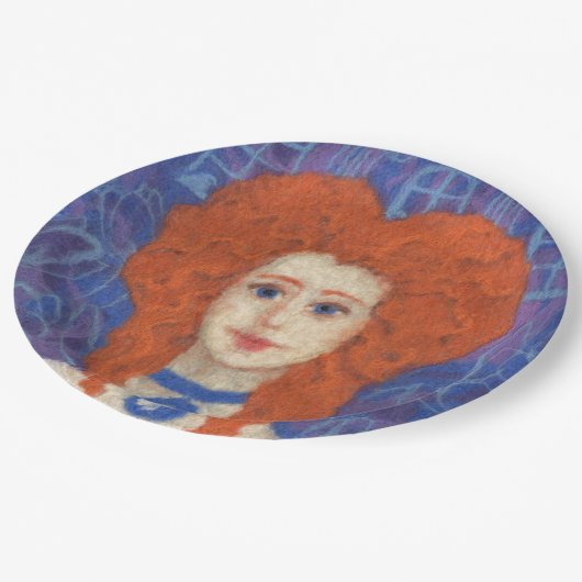 Assiettes En Carton Cheveux rouges, fille gingembre rococo fibre art b (Angle)