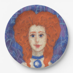 Assiettes En Carton Cheveux rouges, fille gingembre rococo fibre art b