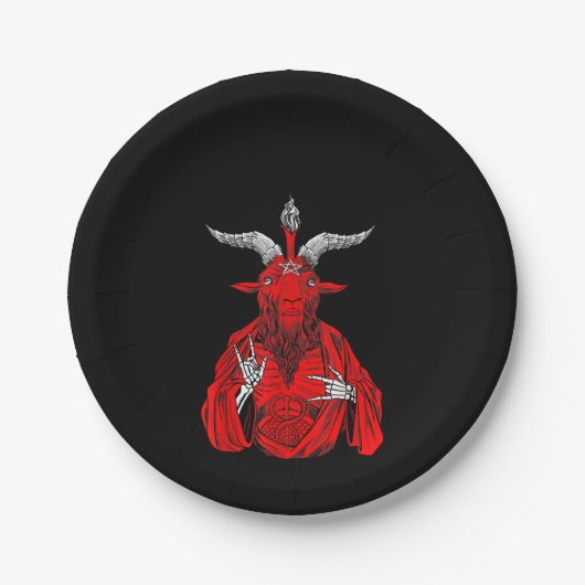 Assiettes En Carton Chèvre antichrist de Blackcraft Satan Baphomet (Devant)