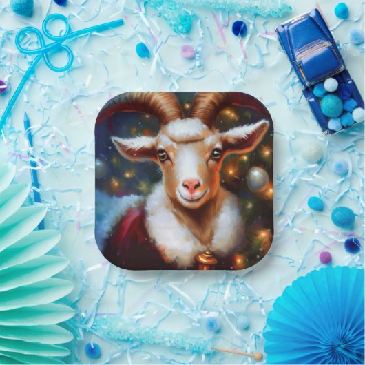 Assiettes En Carton Chèvre de Noël 4 (Fête)