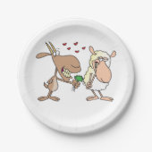 Assiettes En Carton Chèvre Et Mouton En Amour (Devant)