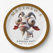 Assiettes En Carton Chèvre mignonne Animaux de ferme 2e fête d'anniver (Devant)