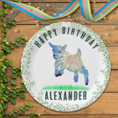 Assiettes En Carton Chèvre mignonne Bonne fête d'anniversaire Nom pers