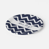 Assiettes En Carton Chevron bleu (Angle)