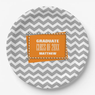 Assiettes En Carton Chevron Motif Graduation Party