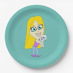 Assiettes En Carton Chibi avec un chiot