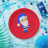 Assiettes En Carton Chibi Blue Suit Père Noël (Fête)