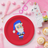 Assiettes En Carton Chibi Blue Suit Père Noël (Fête)