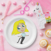 Assiettes En Carton chibi fille avec une queue (Fête)
