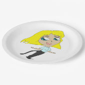 Assiettes En Carton chibi fille avec une queue (Angle)