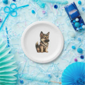 Assiettes En Carton Chibi German Shepherd (Fête)