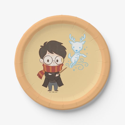 Assiettes En Carton Chibi HARRY POTTER™ Patronus (Devant)