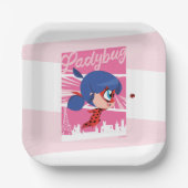 Assiettes En Carton Chibi Ladybug à Paris (Recto)