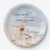 Assiettes En Carton Chic "A New Chapter" Plage et Fête des mariées des (Devant)