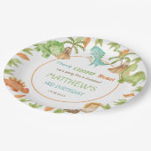 Assiettes En Carton Chic Aquarelle mignonne Dinosaure fête d'anniversa (Angle)