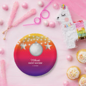 Assiettes En Carton Chic Argent Star Chaîne Lumière Gradient Anniversa (Fête)