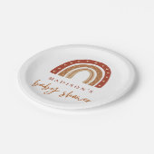 Assiettes En Carton Chic Baby shower Arc-en-ciel en terre cuite Boho (Angle)
