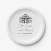 Assiettes En Carton Chic Barn Mange Boire et être marié (Devant)