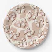 Assiettes En Carton Chic Blanc Bow & Beige Cow Imprimer Halloween - (Devant)