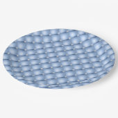 Assiettes En Carton Chic Bleu Argent Faux Tufé (Angle)