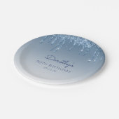 Assiettes En Carton Chic Blue Parties scintillant Drip 90e fête d'anni (Angle)