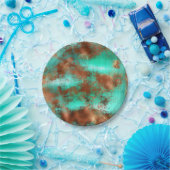 Assiettes En Carton Chic Boho en cuivre Turquoise (Fête)