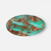 Assiettes En Carton Chic Boho en cuivre Turquoise (Angle)
