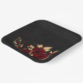 Assiettes En Carton Chic bordeaux et or noir (Angulaire)