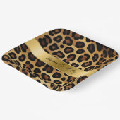 Assiettes En Carton Chic Brown Leopard Mariage (Angulaire)