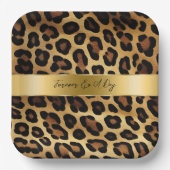 Assiettes En Carton Chic Brown Leopard Mariage (Recto)