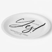 Assiettes En Carton Chic Calligraphie Elle A Dit Oui Engagement (Angle)