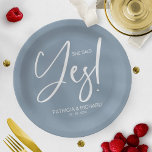Assiettes En Carton Chic Calligraphie Elle A Dit Oui Engagement<br><div class="desc">Une plaque de papier élégante de fiançailles de calligraphie. Facile à personnaliser avec vos détails. PERSONNALISATION : Si vous avez besoin de personnalisation de la conception,  veuillez me contacter par conversation ; si vous avez besoin d'informations sur votre commande,  les options d'expédition,  etc,  veuillez contacter directement Zazzle support.</div>